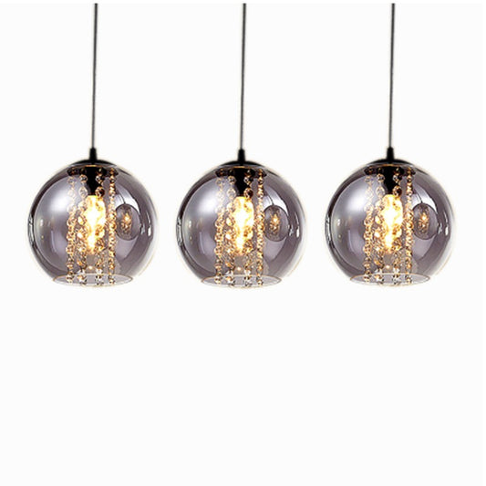 Modern Amber Glass Ball Pendant Light