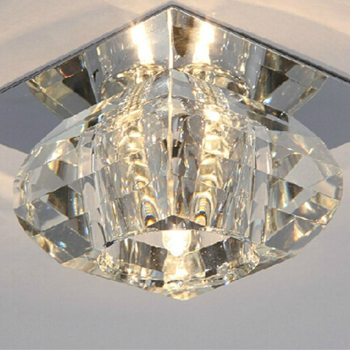 Square Crystal Decorative Ceiling Light Fixture