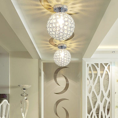 Chrome Crystal Ball LED Ceiling Lamp