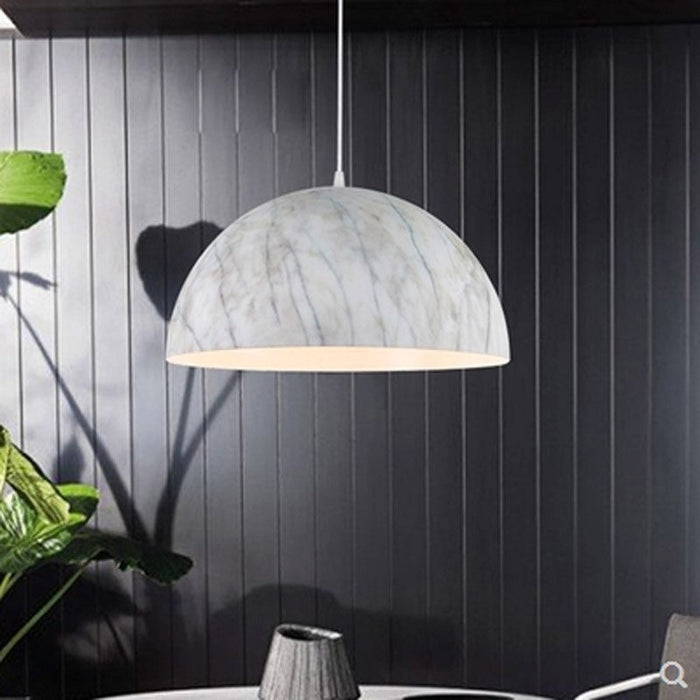 Modern Wood And Marble Patterned Pendant Lamp