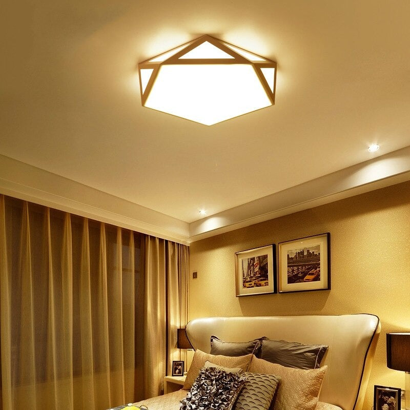 Nordic Diamond Hollow Iron LED Ceiling Lamp