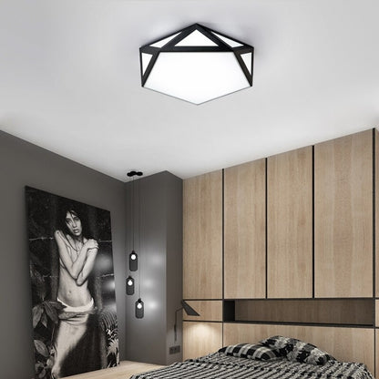 Nordic Diamond Hollow Iron LED Ceiling Lamp