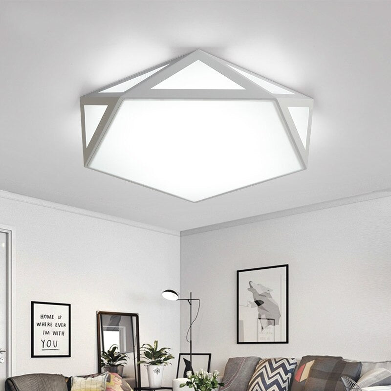 Nordic Diamond Hollow Iron LED Ceiling Lamp