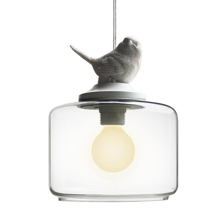 Glass Fixture Resin Bird Pendant Lamp