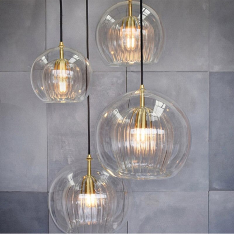 Double Transparent Glass Pendant Lamp