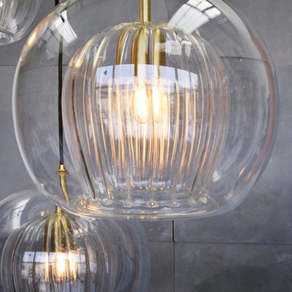 Double Transparent Glass Pendant Lamp