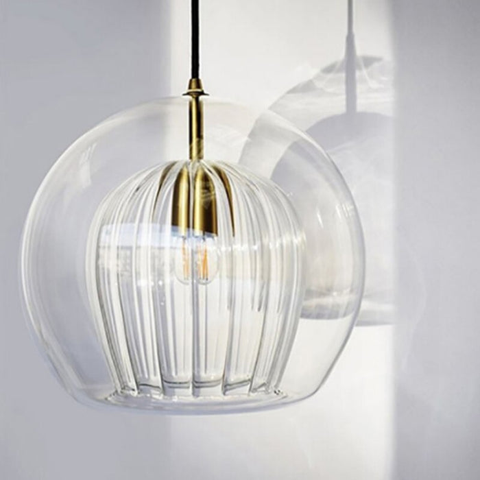 Double Transparent Glass Pendant Lamp