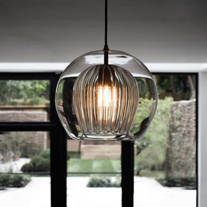 Double Transparent Glass Pendant Lamp