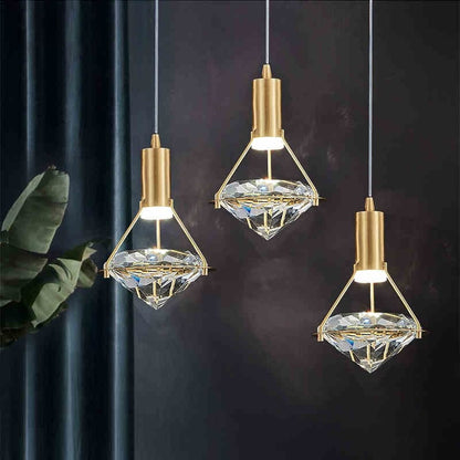 Modern Copper Gold Crystal Single Pendant Lamp