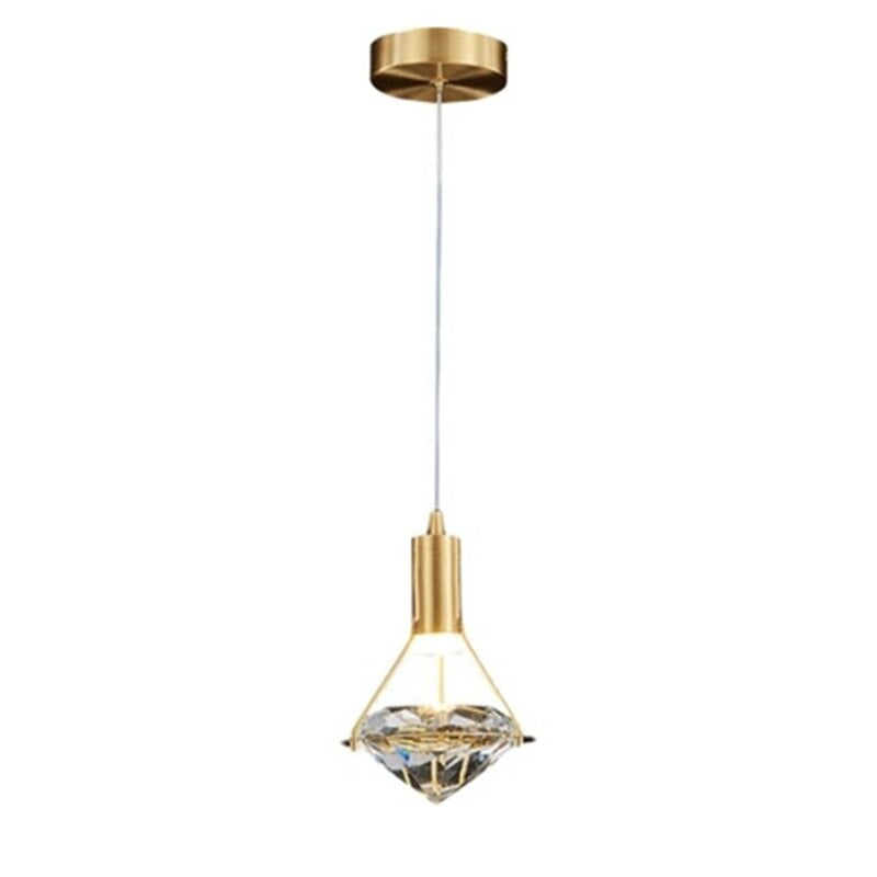 Modern Copper Gold Crystal Single Pendant Lamp