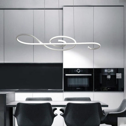 Musical Notes Design White Aluminum Pendant Lamp