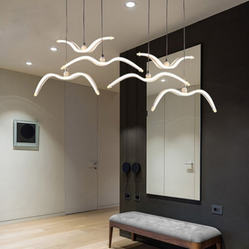 Modern Seagull Design Acrylic Pendant Lamp