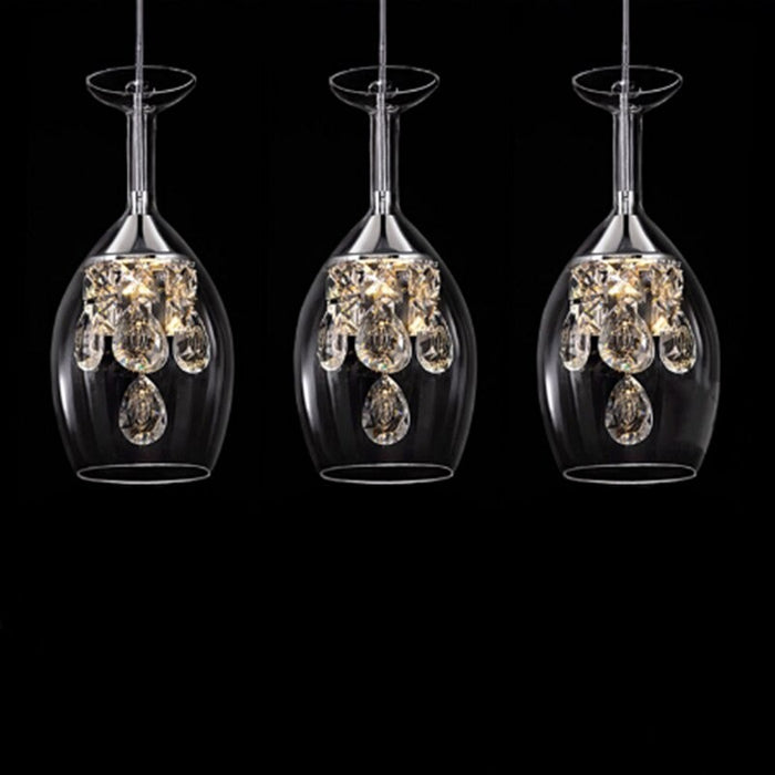 Modern Crystal LED Wine Glass Ceiling Light