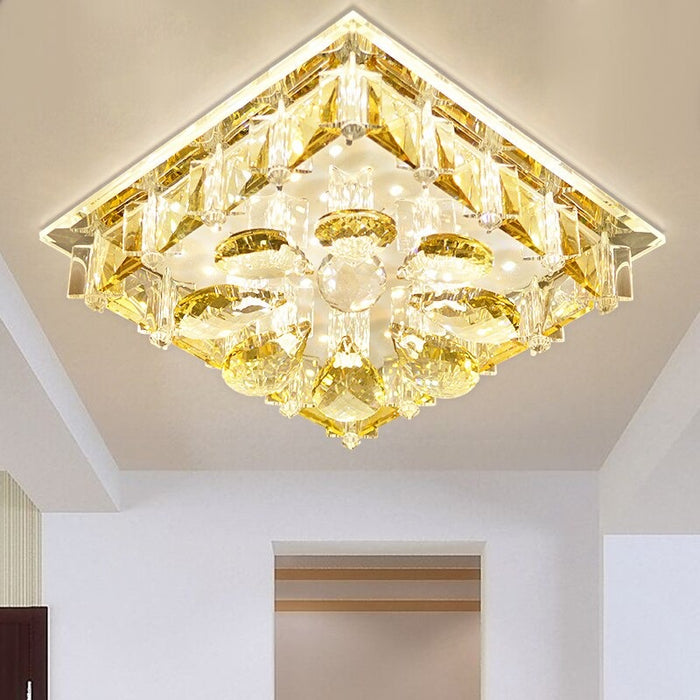 Modern Square Crystal Ceiling Light