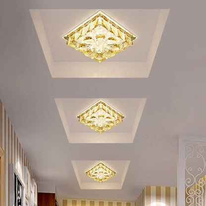 Modern Square Crystal Ceiling Light