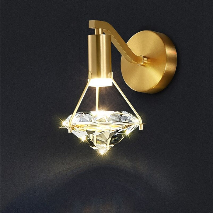 Golden Copper Single Bedroom LED Wall Lamp