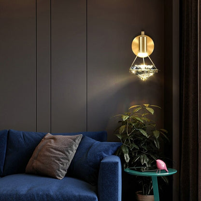 Golden Copper Single Bedroom LED Wall Lamp