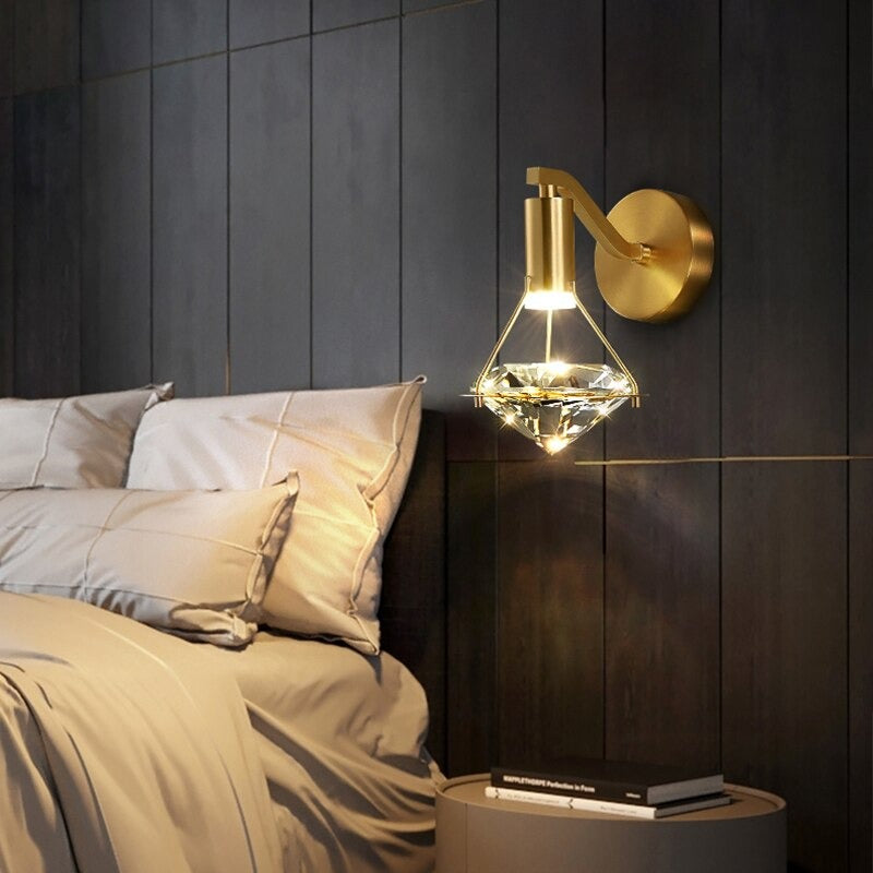 Golden Copper Single Bedroom LED Wall Lamp