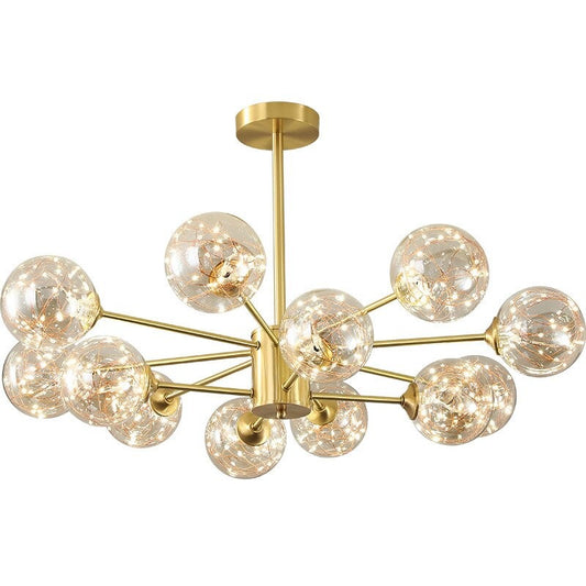 Nordic Golden Metal Living Room Chandelier Lamp