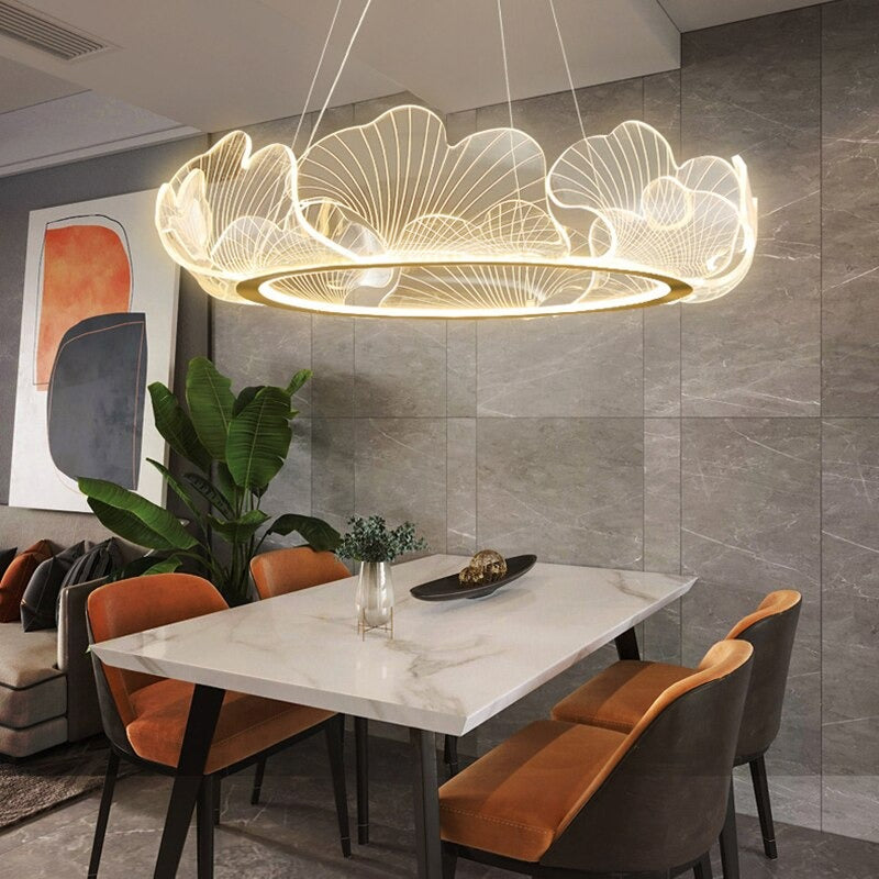 Modern Lotus Leaf LED Chandelier