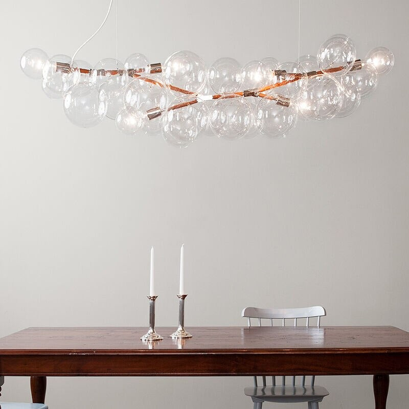 Nordic LED Clear Glass Bubble Design Chandelier Lamp