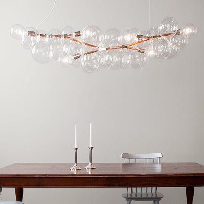 Nordic LED Clear Glass Bubble Design Chandelier Lamp