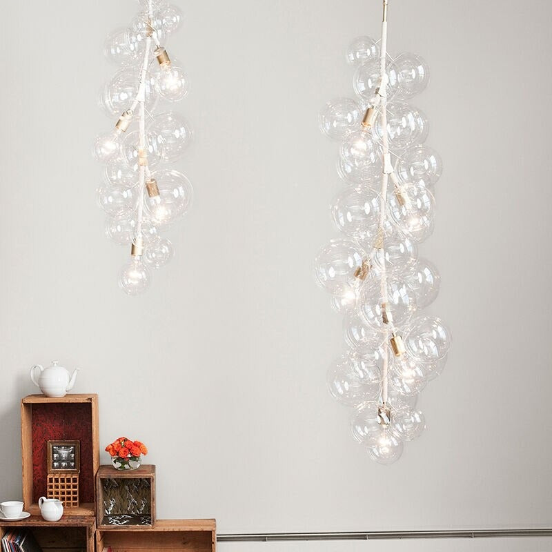 Nordic LED Clear Glass Bubble Design Chandelier Lamp