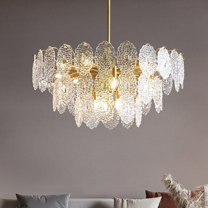 Luxury Glass Pattern Multi-Layer Chandelier Light