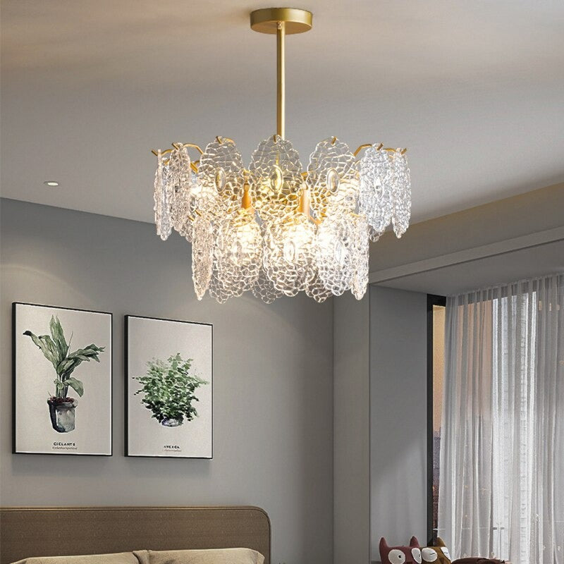 Luxury Glass Pattern Multi-Layer Chandelier Light