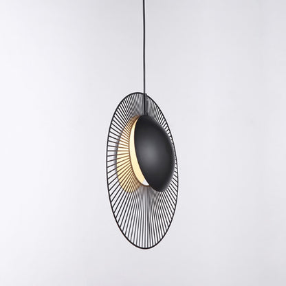 Minimalist Black Painted Iron LED Hanging Lamp