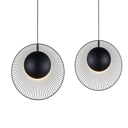 Minimalist Black Painted Iron LED Hanging Lamp