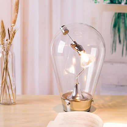 Modern Adjustment Transparent Glass Table Lamp