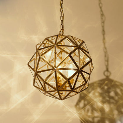 Spherical Polygon Design Pendant Light Holder