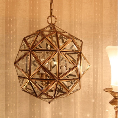 Spherical Polygon Design Pendant Light Holder