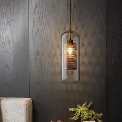 Minimalist Hollow Iron Glass Ball Pendant Lamp