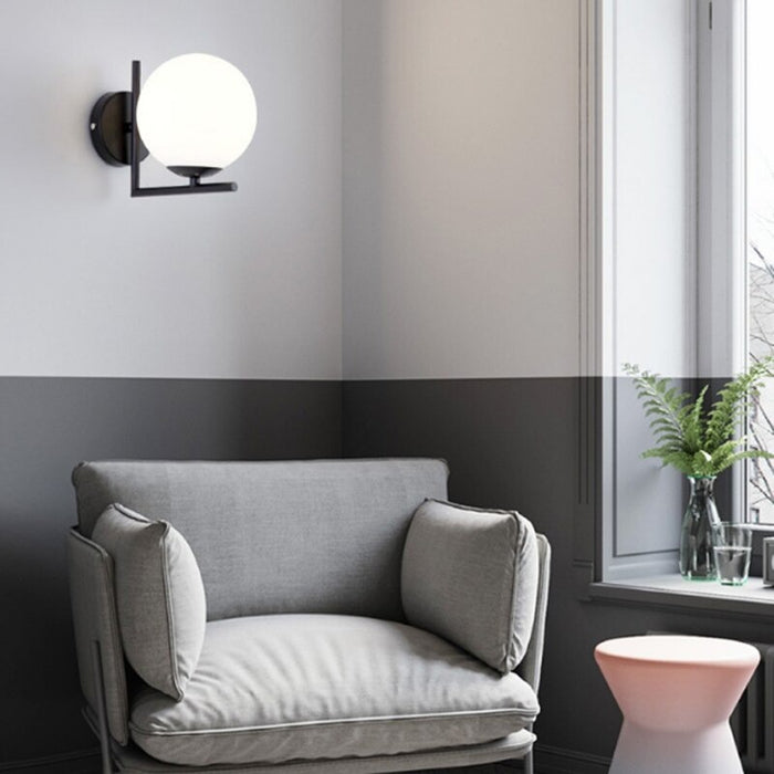 Nordic Minimalist White Frosted Glass Wall Lamp