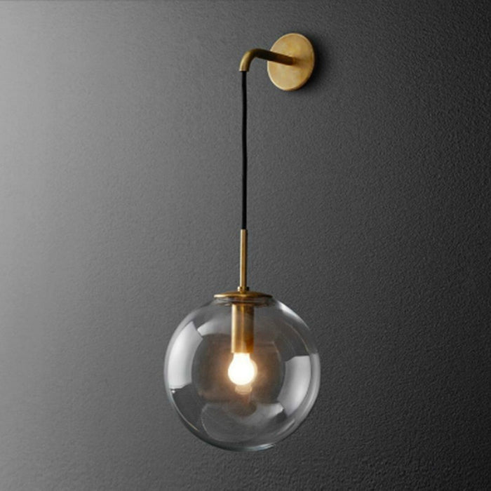 Minimalist Hanging Wire Glass Ball Wall Lamp