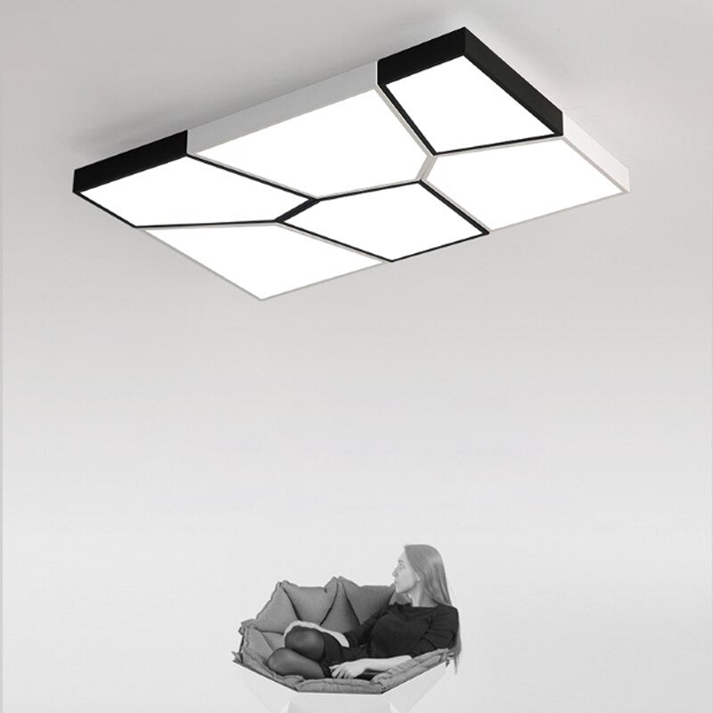 Creative Geometric Black And White Ceiling Lamp