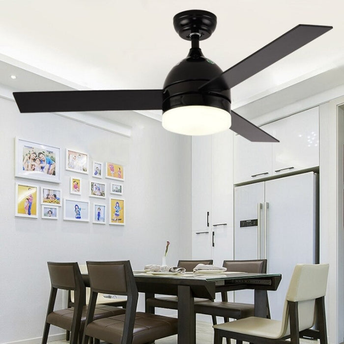 Modern Minimalist LED Wood Fan Fixture Lamp