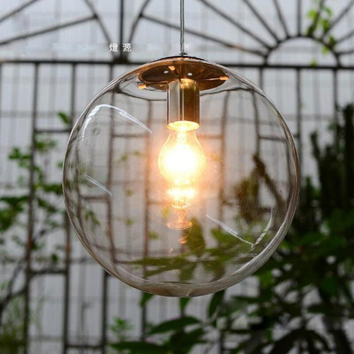 Transparent Glass Ball Pendant Lamp