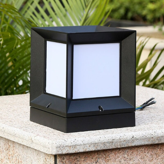 Modern Outdoor Square Box Pillar Lamp