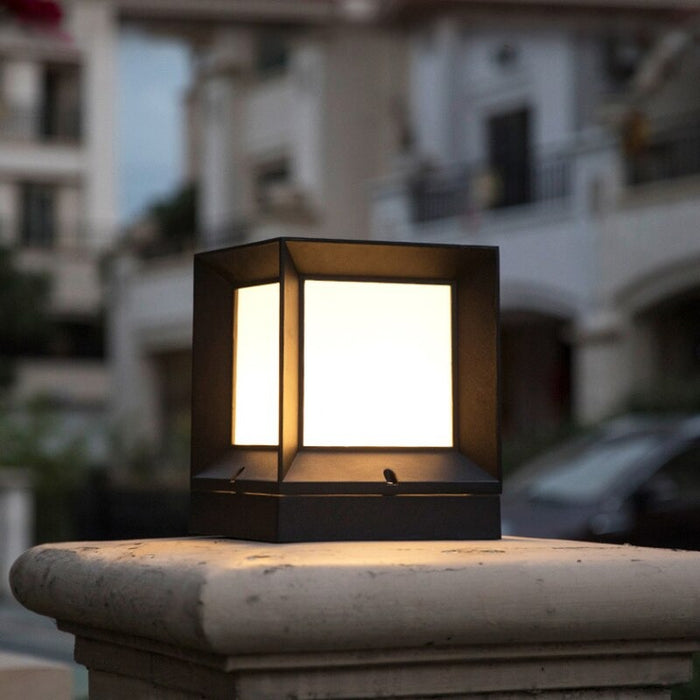 Modern Outdoor Square Box Pillar Lamp
