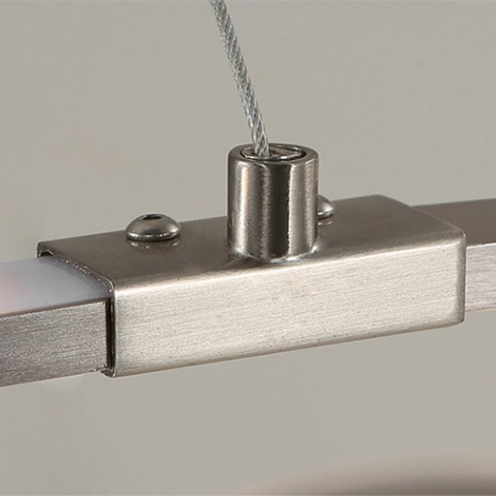 Minimalist White Brushed Aluminum Line Design Chandelier
