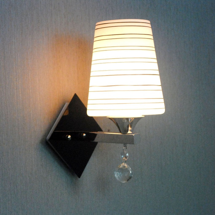 Minimalist White Glass Striped Wall Lamp