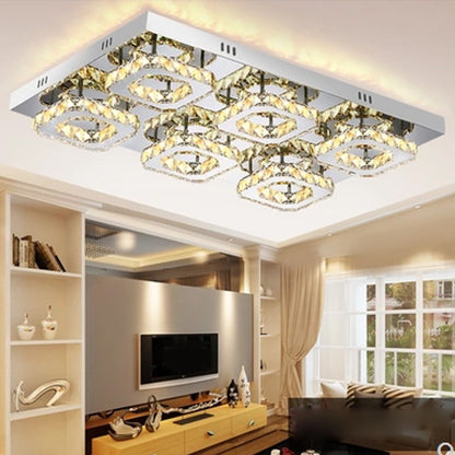 Modern Rectangle Bedroom LED Crystal Ceiling Lamp