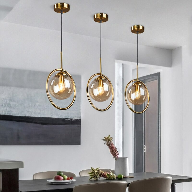 Glass Ball Single Pendant Ceiling Lamp