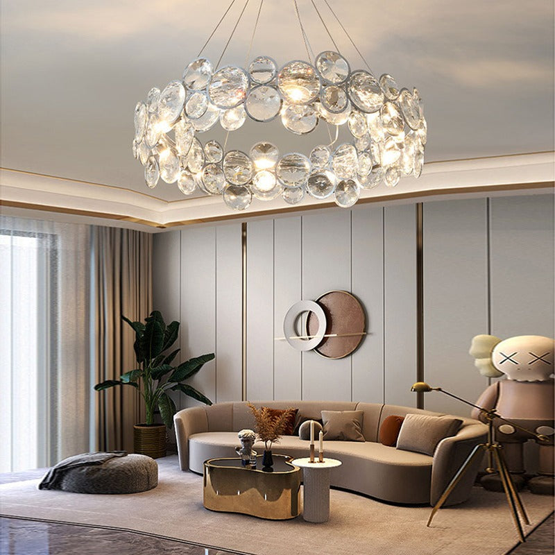 Chrome Crystal Hardware LED Chandelier Lamp