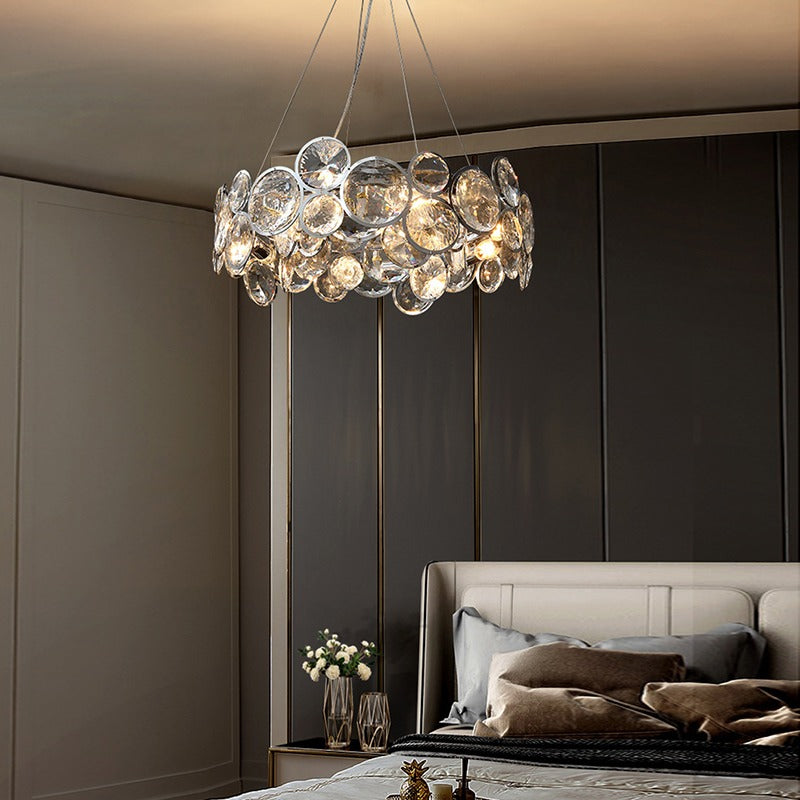 Chrome Crystal Hardware LED Chandelier Lamp