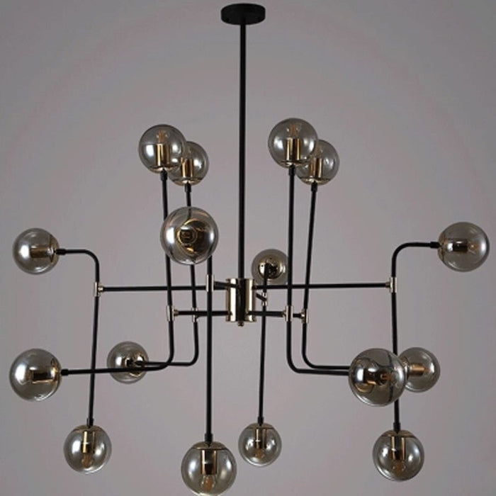 Nordic Creative Iron Glass Ball Black Pendant Lamp