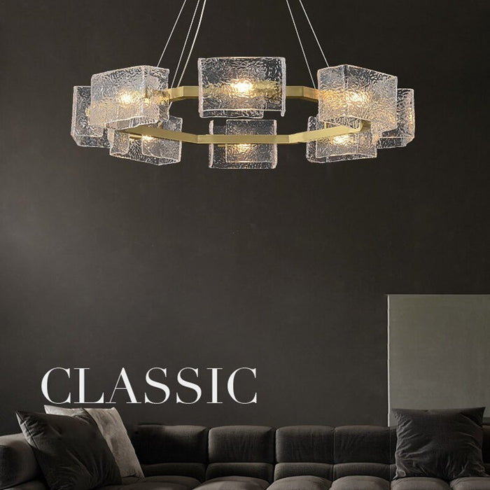 Simple Nordic Water Glass Golden LED Chandelier Lamp